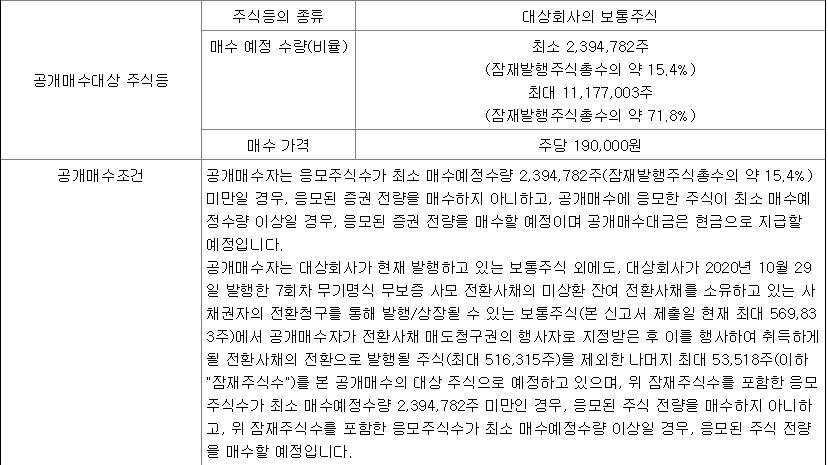 오스템임플란트 공개매수