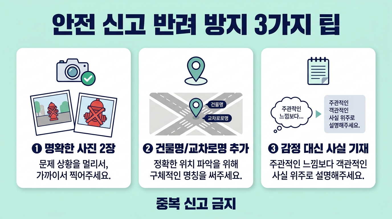 안전신문고 가스신고 반려 방지 팁 카드뉴스