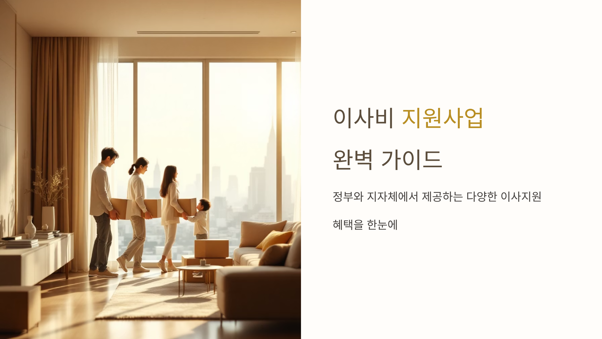 이사비 지원금 받는 현실적인 방법