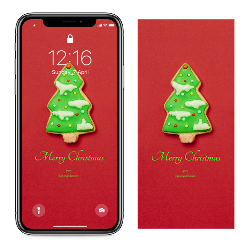 02 크리스마스 트리 쿠키 C - Merry Christmas 아이폰크리스마스배경화면
