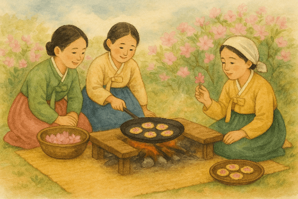 삼짇날, 진달래 화전 만들기 이미지