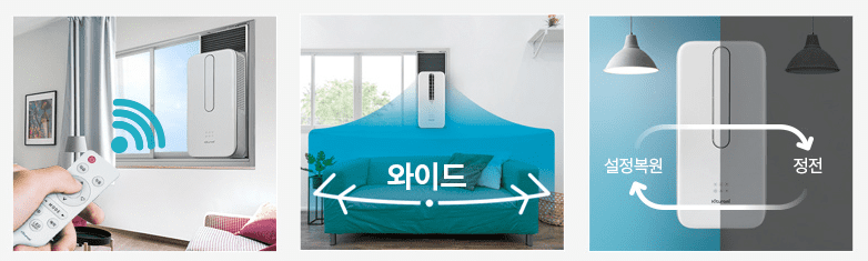 귀뚜라미 창문형 에어컨 3가지모드