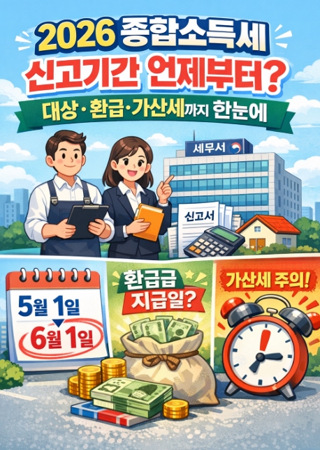 2026 종합소득세 신고기간 언제부터? 대상&middot;환급&middot;가산세까지 한눈에