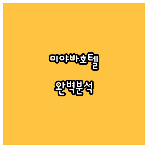 미야바 호텔 슈테파닉 완벽 분석! 4