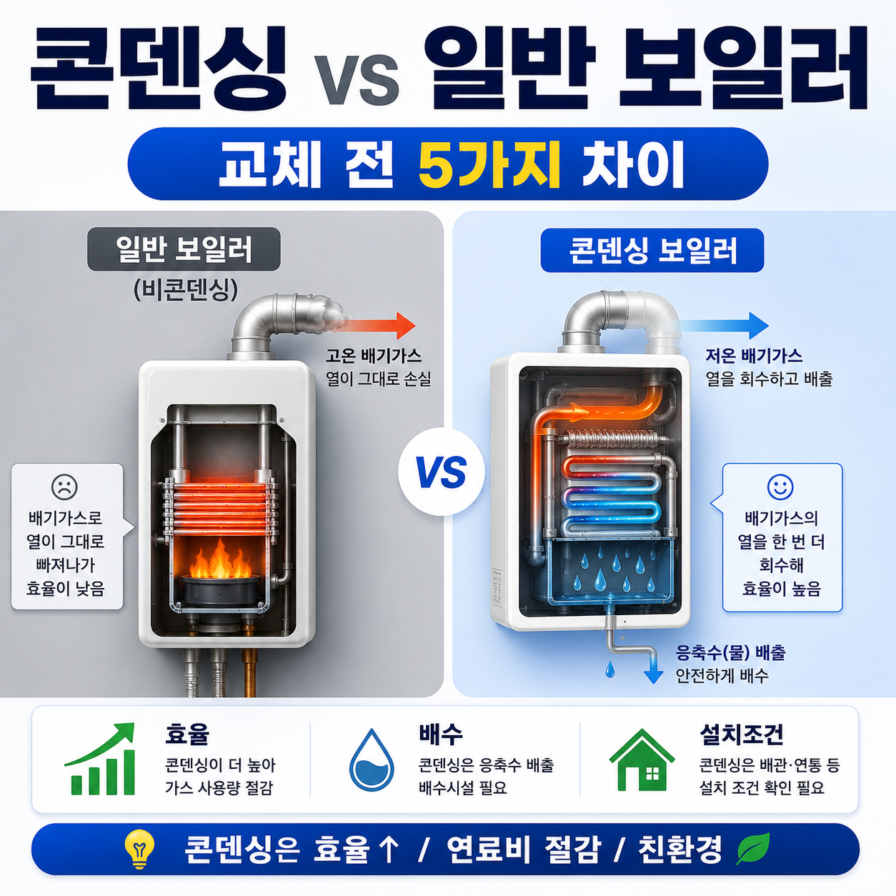 콘덴싱 보일러 일반 보일러 차이 비교