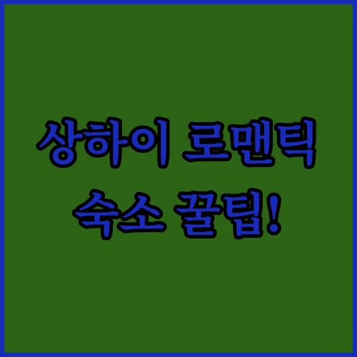 상하이 징화루 로맨틱 데이트 코스 및..