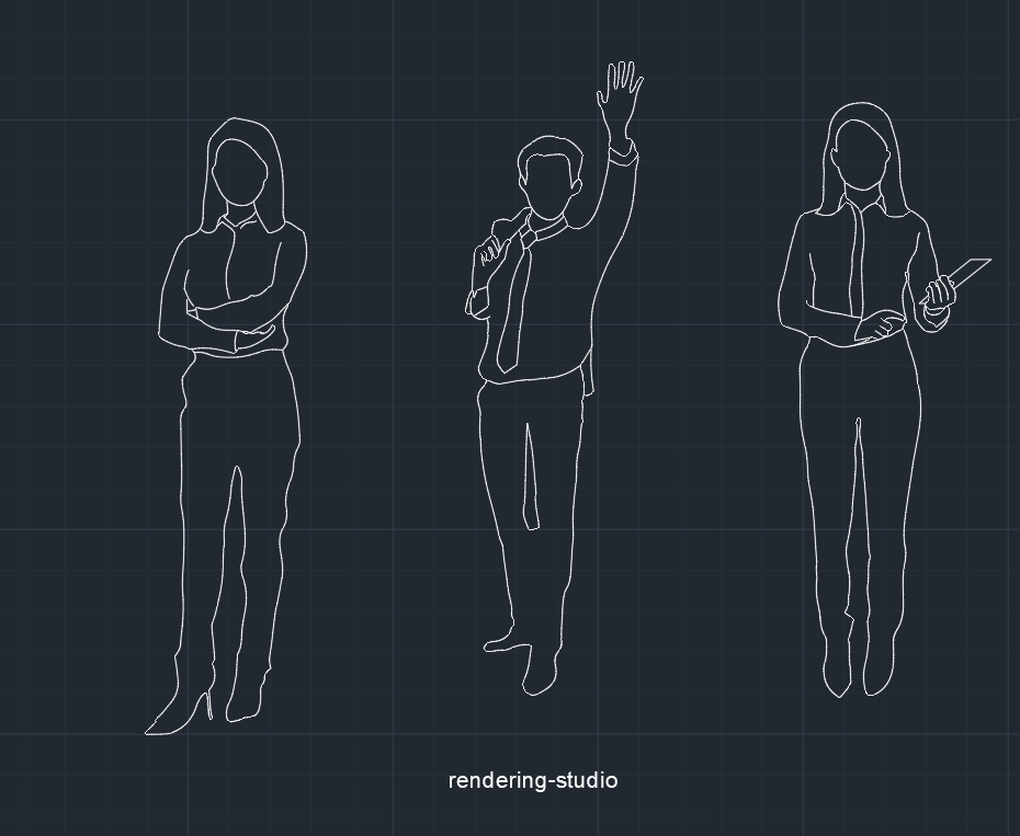 캐드소스 무료 블럭 다운로드 사람 오피스 사무직