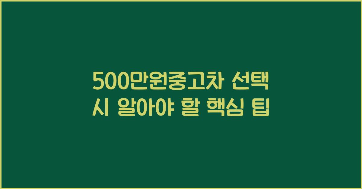 500만원중고차