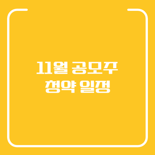 2024년 11월 공모주 일정