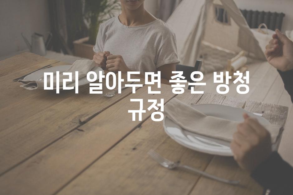 미리 알아두면 좋은 방청 규정