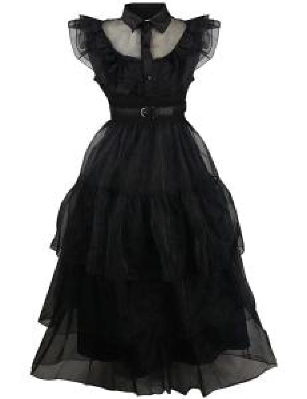 Bleoavre Wednesday Addams 드레스 코스튬 코스프레 여성용 할로윈 의상 성인 드레스