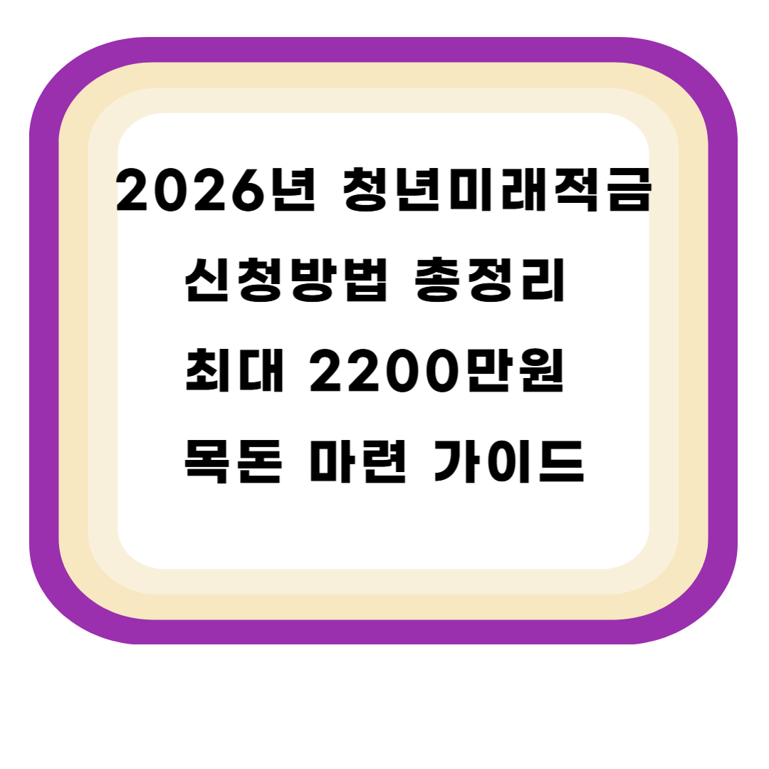 2026년 청년미래적금 신청방법 총정리 ❘ 최대 2200만원 목돈 마련 가이드