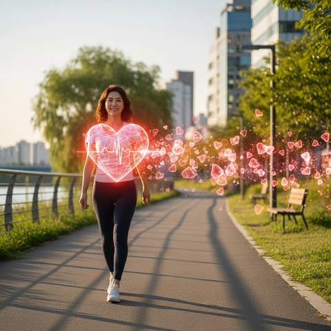 빠르게 걷는 것이 심혈관 건강에 미치는 긍정적 영향