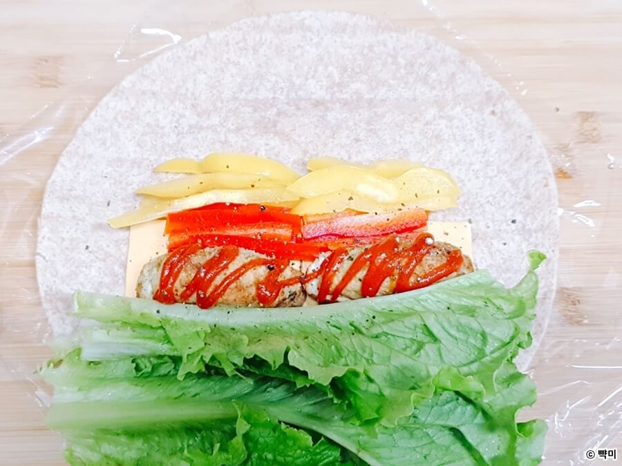 다이어트-또띠아-닭가슴살-또띠아롤-만들기