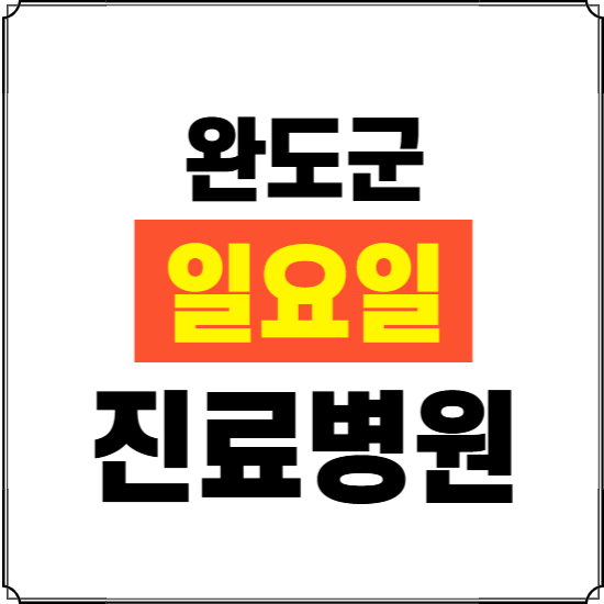 완도군 일요일 진료병원 찾기 ❘ 24시 휴일 주말 응급 야간 심야 문여는 병원