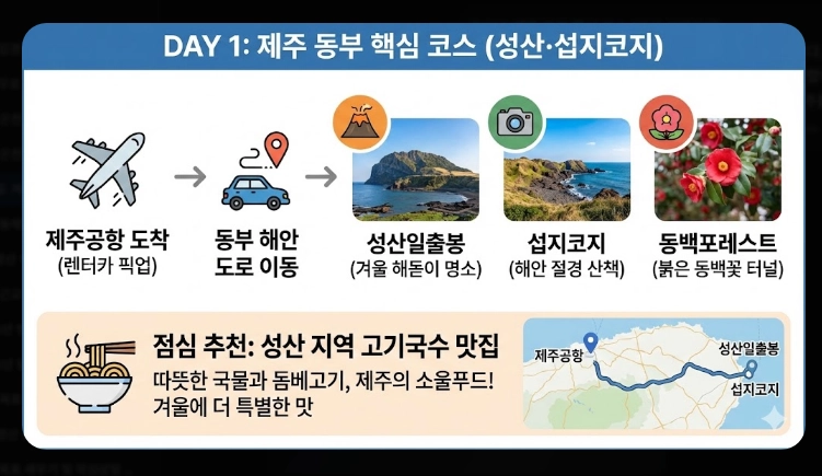 제주도 겨울 여행 3박4일 일정표 완벽 가이드 2026