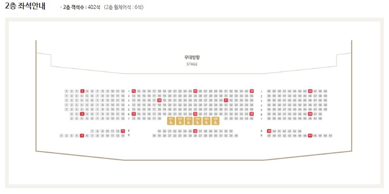 드림씨어터 2층 좌석 배치도