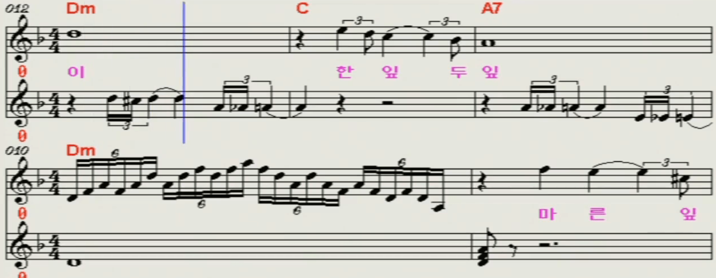 쟈니리(정원) 허무한 마음 악보