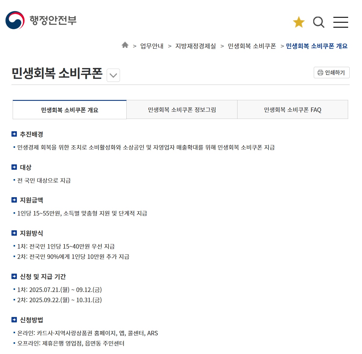 민생회복 소비쿠폰 신청방법