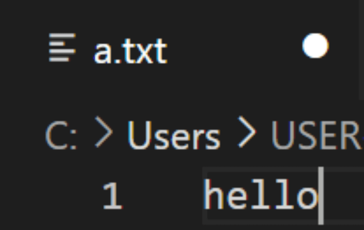 master 브랜치에서 a.txt 파일에 hello 추가
