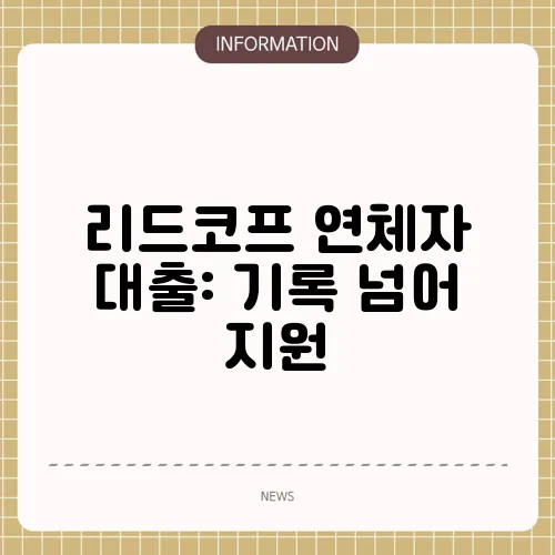 리드코프 연체자 대출: 기록 넘어 지원