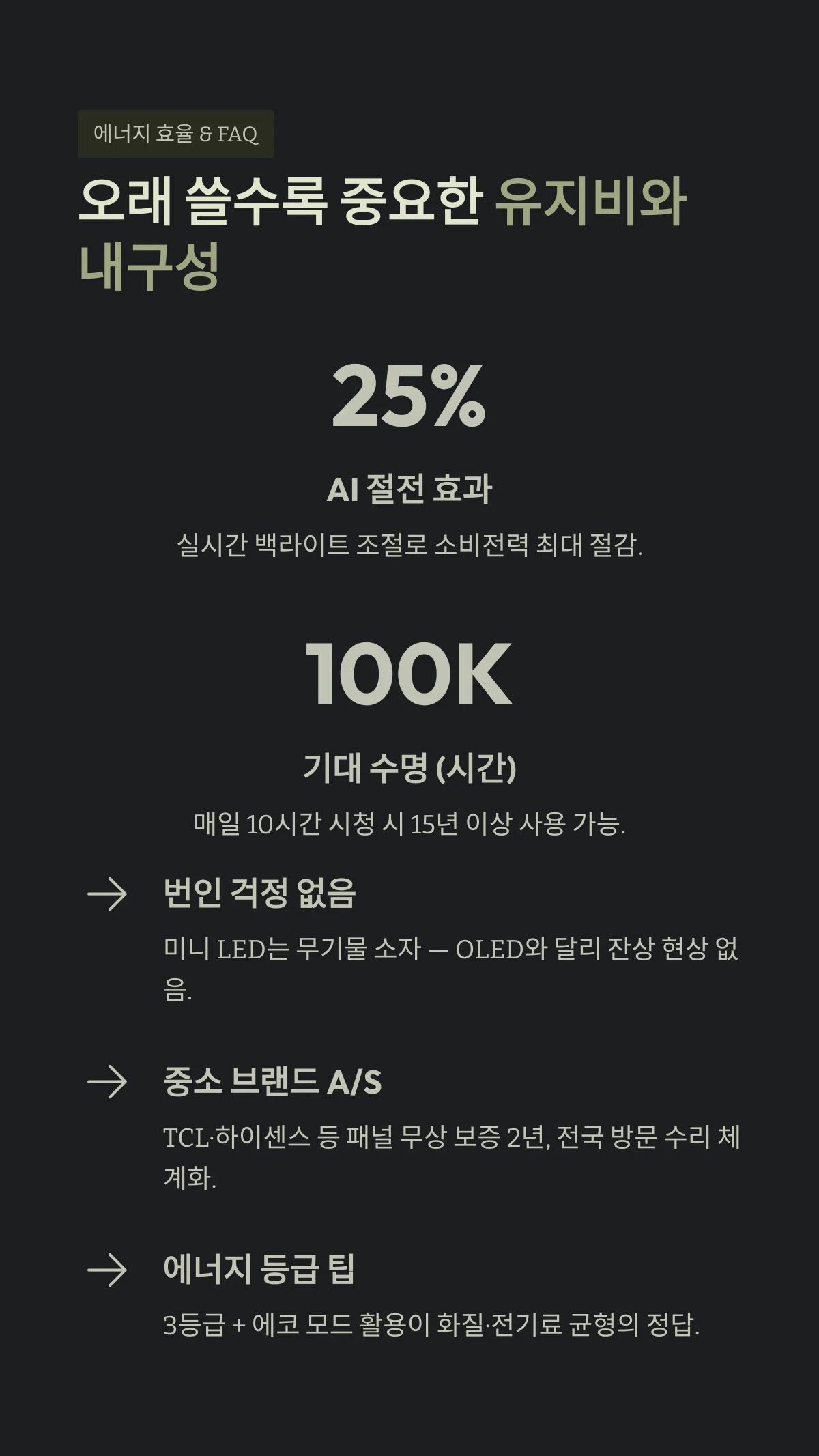 오래 쓸수록 중요한 유지비와 내구성