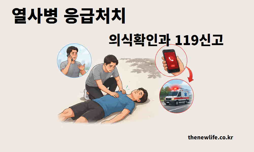 열사병 응급처치 의식 확인 119신고