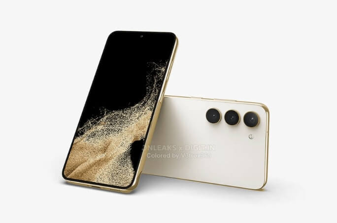 갤럭시 S23 시리즈 스펙 중 베이지 색상 렌더링 이미지