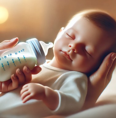 분유수유하는 아기의 모습