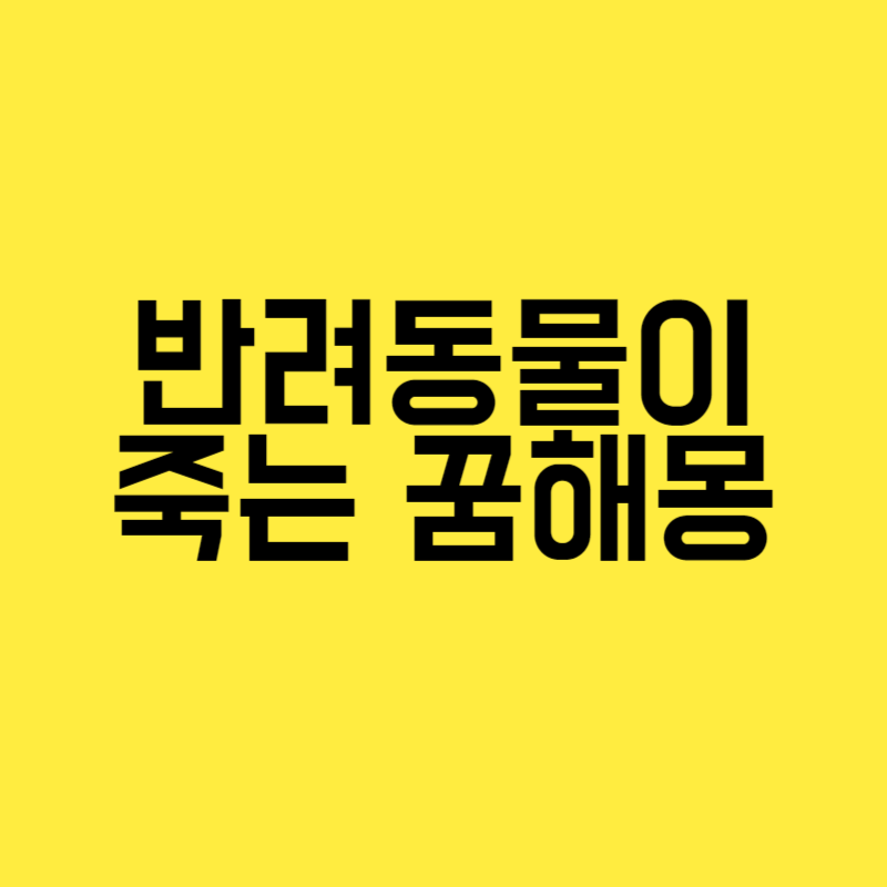 반려동물이 죽는 꿈해몽