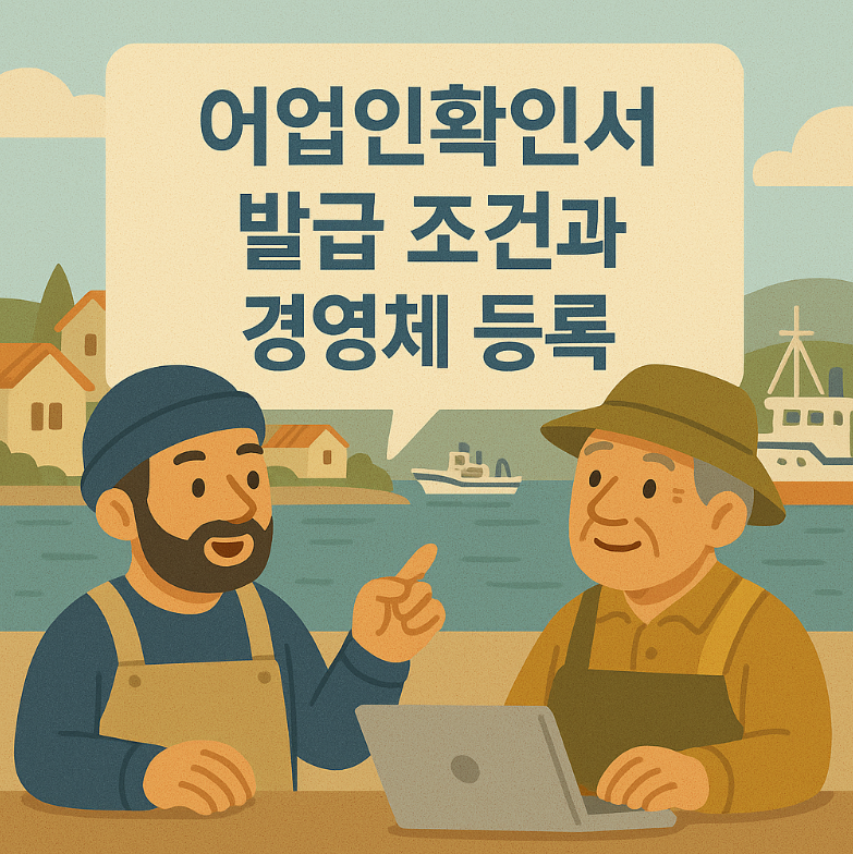 어업인 확인서 발급조건 과 경영체등록