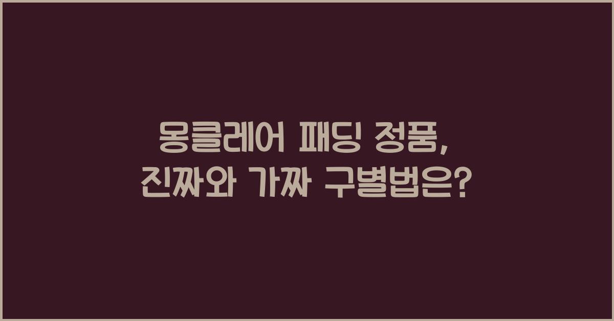 몽클레어 패딩 정품