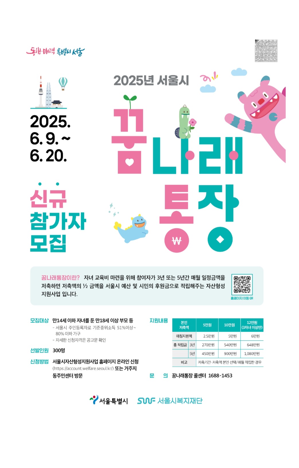 2025년 서울시 희망두배 청년통장 &amp; 꿈나래 통장 신청방법 총정리!