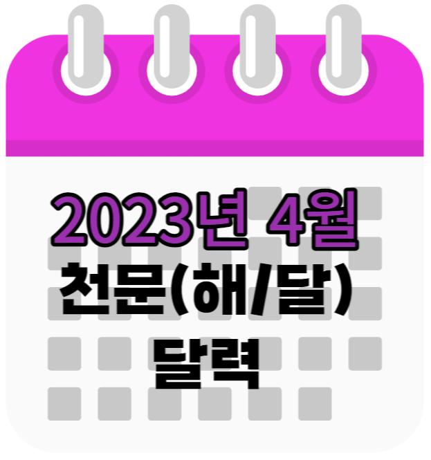 2023년 4월 천문 (해/달) 달력