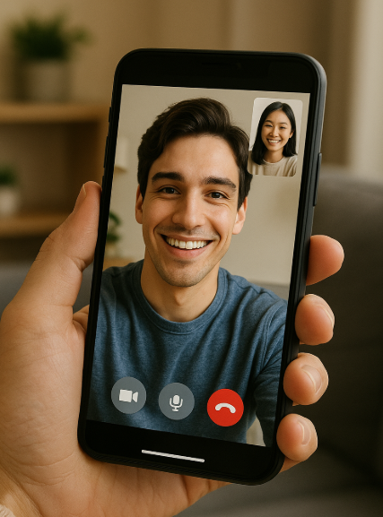 영상통화 하는 모습