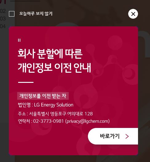 글로벌 최강자로 2차전지 배터리 사업을 영위중인 LG화학(분사 전)