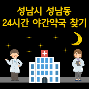 성남시 성남동 24시간 야간 심야 당번 약국 찾기