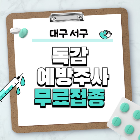 대구 서구 독감 예방주사 무료접종