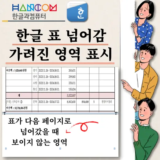 한글-표-넘어감-가려진-영역-표시-방법-안내