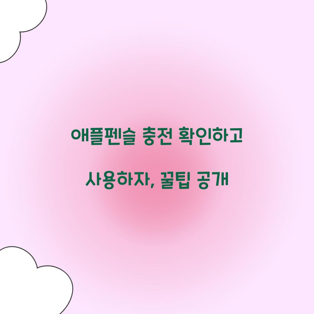 애플펜슬 충전 확인