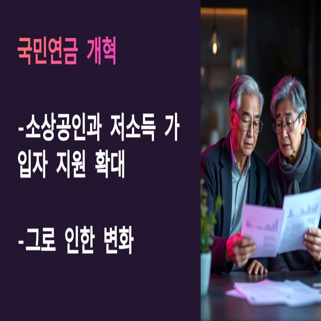 국민연금 개혁 및 소상공인 지원 확대와 변화