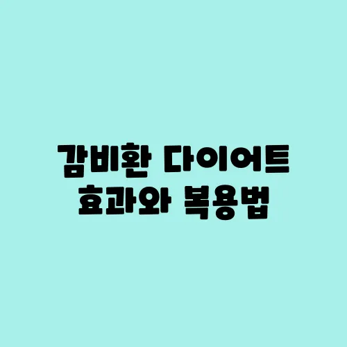 감비환 다이어트 효과와 복용법