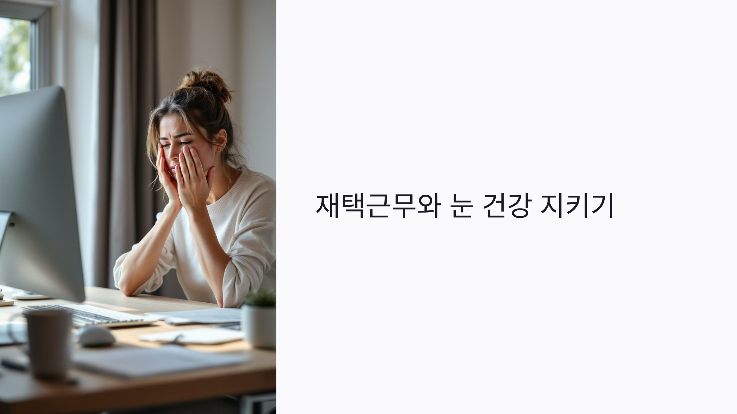 재택근무하면 노안이 빨리 온다? 눈 건강 지키는 실전 루틴 7가지