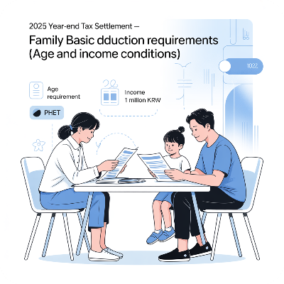 2025 연말정산 부양가족 기본공제 요건 이미지