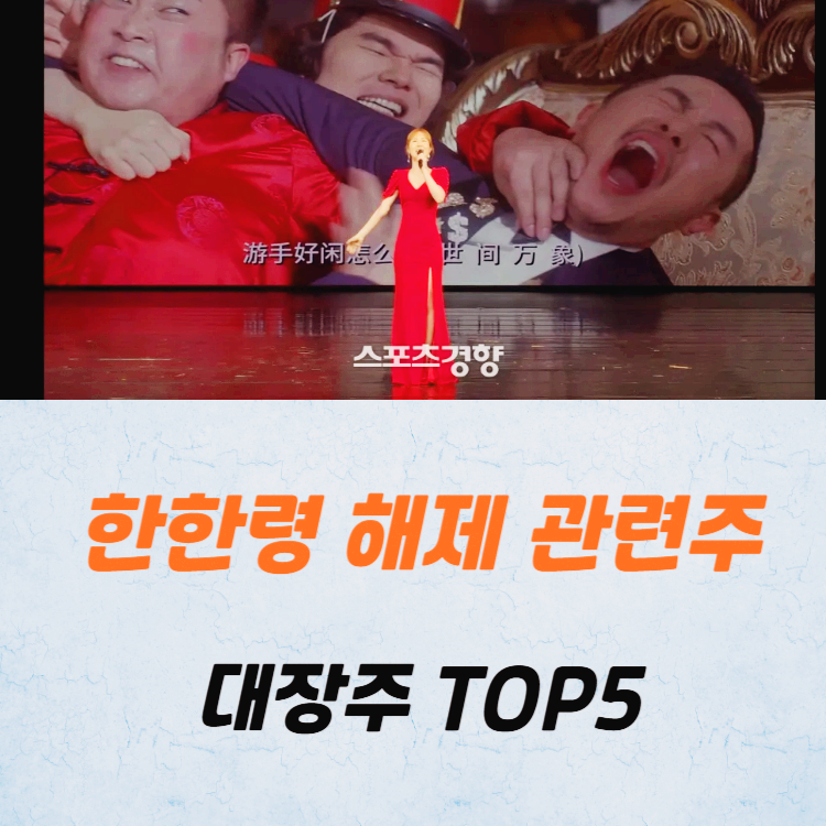 한한령 해제 관련주 대장주 테마주 수혜주 TOP5