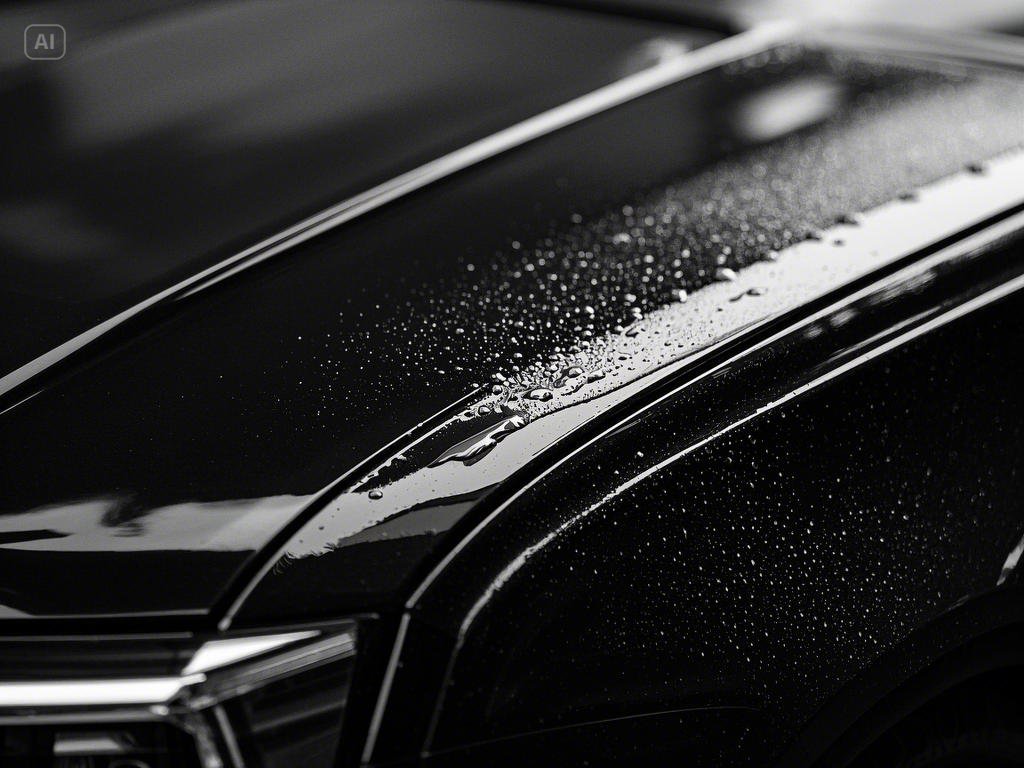 왁스 처리를 한 검은색 차량 관련 사진