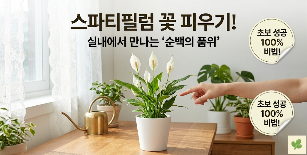 스파티필름 꽃 피우기
