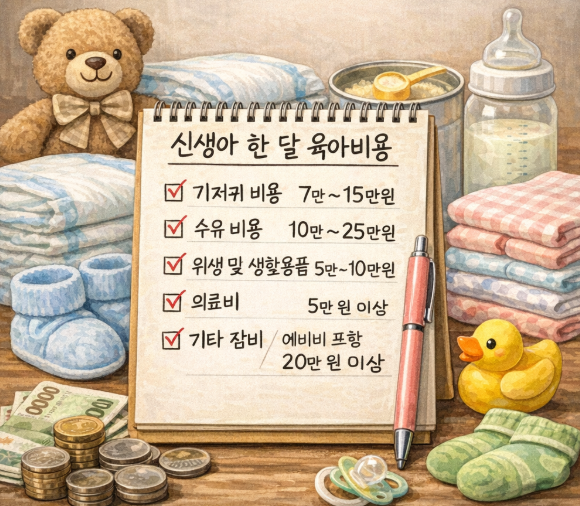 신생아 시기 한 달 육아비용은 얼마나 들까 현실적으로 계산해 보는 생활 가이드