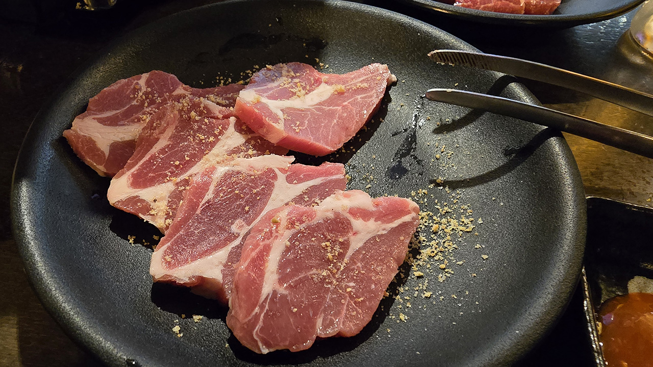 뭔가 뿌려진 고기들