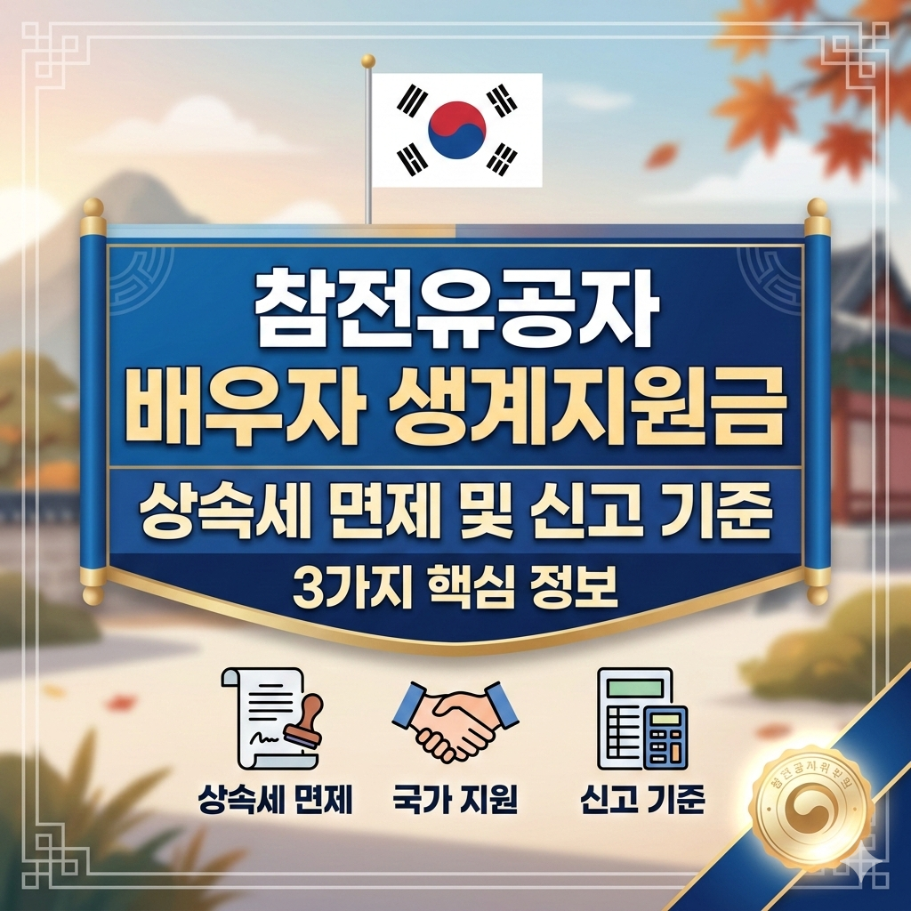 참전유공자 배우자 생계지원금 상속세 면제와 신고 기준 3가지